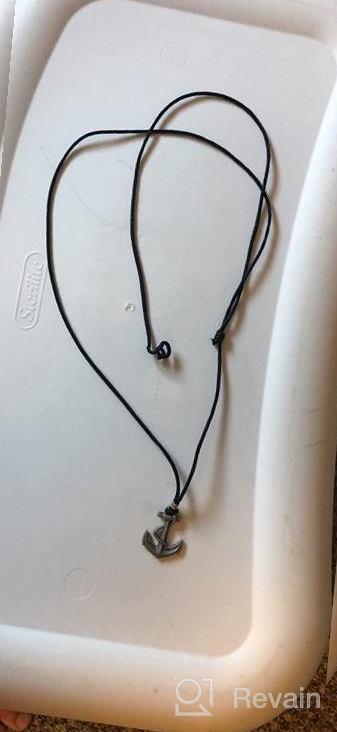 img 1 attached to ⚓ Stylish BlueRica Metal Anchor Pendant with Adjustable Cord Necklace: Nautical-inspired Fashion Accessory review by Chris Burks