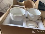 картинка 1 прикреплена к отзыву 12-Pack of White Porcelain Souffle Dish Ramekins for Baking - 6 oz x 6, 8 oz x 6 -Bakeware Set for Creme Brulee, Puddings, Custard, Ice Cream, Lava Cake, Snacks - Baking Cups Ideal for Desserts от Chris Wilson
