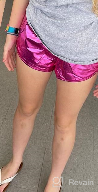 img 1 attached to Stand Out In The Crowd With PESION'S Women'S Metallic Shiny Shorts - Perfect For Raves And Parties! review by Ricky Brooks