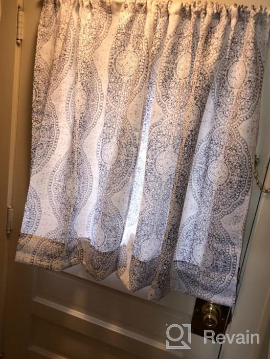 img 1 attached to Adrianne Thermal And Room Darkening Kitchen Tier Window Treatment Set - 2 Pieces (30"X24" + 2" Header) In Beige And Gray By DriftAway review by Chris Martin