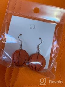 img 4 attached to 🏀 Sporty Chic: Lovely Basketball Soccer Football Dangle Earrings for Women & Girls – Resin Handcrafted Sport Jewelry