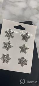 img 6 attached to ❄️ CEALXHENY Snowflake Earrings: Sparkling Rhinestone Crystal Studs for Women and Girls - Perfect Holiday Party Gift Set