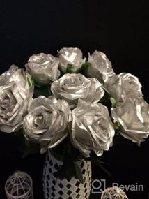 img 6 attached to Charming Champagne Artificial Silk Rose Bouquets For Weddings And Home Decor - Pack Of 10
