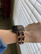 img 1 attached to Rose Gold Chunky Chain Link Fitbit Versa 2/Lite Women'S Bracelet Band With White Leather review by Otto Suarez