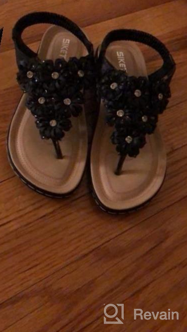 img 1 attached to Boho Chic Women'S Flat Sandals With Rhinestone Embellishments For Summer Beach, Walking And Casual Wear review by John Mceachern