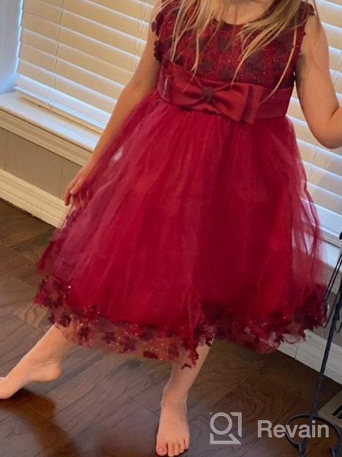 img 1 attached to Burgundy Princess Holiday Sleeveless Sundress: Stunning Dress for Girls' Clothing and Dresses review by Andy Tran