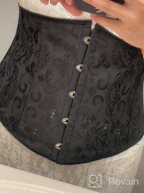 img 1 attached to Women'S Jacquard Brocade Lace-Up Boned Waist Training Corset Underbust review by Tony Cohen