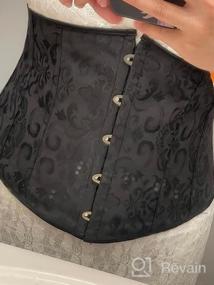 img 7 attached to Women'S Jacquard Brocade Lace-Up Boned Waist Training Corset Underbust