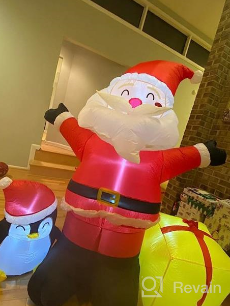 img 1 attached to 6 FT Inflatable Santa With LED Lights - Perfect Christmas Decorations For Outdoor Yard, Garden, Patio & Lawn Party! review by Jerome Godwin