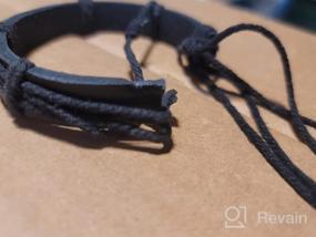 img 5 attached to Fusamk Fashion Religious Cross Tag Bangle: Stylish Leather Wristband Rope Link Bracelet for Women
