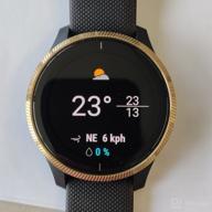 img 2 attached to Garmin Venu: Gold GPS Smartwatch with Bright Touchscreen Display, Music, Body Energy Monitoring, Animated Workouts, Pulse Ox Sensor and More – Black Band review by Gagaan Pahal ᠌