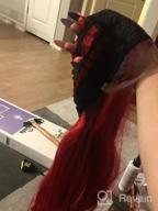 img 1 attached to Long Wavy Red Lace Front Wig For Women By Kalyss 28 - Heat Resistant, Yaki Synthetic Fiber Middle-Parted Wig With Frontal Lace, Ideal For Any Event review by Marco Huff