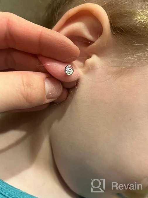 img 1 attached to 🍩 925 Sterling Silver Fun Enamel Donut Earrings with Colorful Sprinkles - Safe Screw Back Earrings for Girls - Multi-color Stud Earrings for Kids - Fun Gift for Children review by David Mills