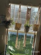 img 1 attached to Add Vibrant Greenery To Your Home With ZOUTOG'S Set Of 4 Handcrafted Macrame Plant Hangers review by Bobby Valadez