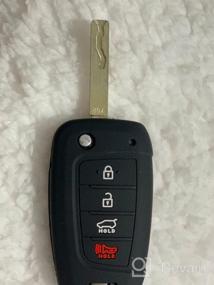 img 6 attached to XUKEY 4 кнопки силиконовый флип-чехол для ключа для Hyundai Kona 2018-2019-дистанционный брелок чехол автомобильный ключ оболочка куртка протектор