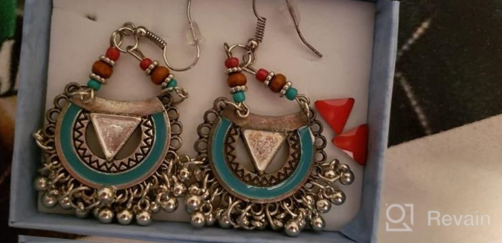 img 1 attached to 🌸 Bohemian Vintage Handmade Beaded Charms Earrings - Statement Drop Dangle Earrings for Women and Girls - Ethnic Boho Jewelry Gift review by Heidi Willis