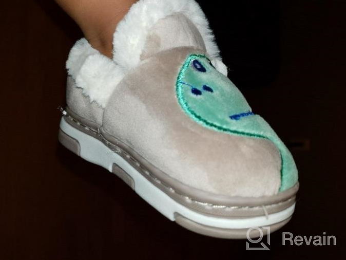 img 1 attached to 👦 Plzensen Kids Cute Fur Lined Home Slippers: Cozy Indoor Winter Shoes for Girls and Boys review by Aaron Gordon