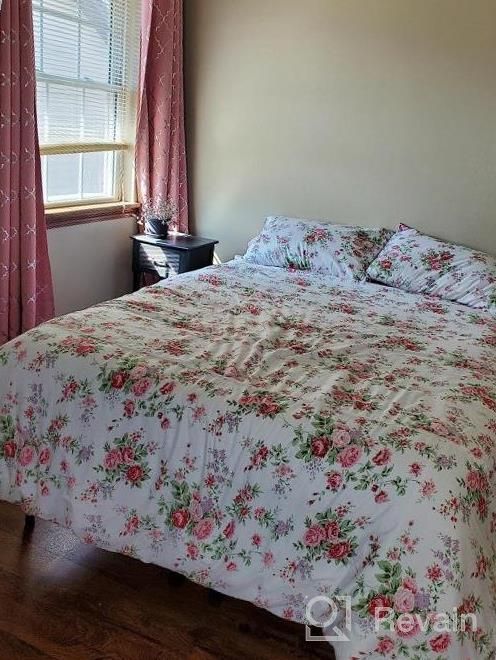 img 1 attached to FADFAY Duvet Cover Set Twin Elegant Watercolor Floral Bedding Shabby Orange Flower Bedding Vintage Farmhouse Bedding 100% Cotton Ultra Soft Comforter Cover With Hidden Zipper Closure 3Pcs, Twin Size review by Chantel Cooper