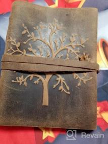 img 7 attached to Кожаный журнал для женщин - рельефное дерево Жизни, 7 х 5 дюймов, мужской дневник на 400 страниц с линованной бумагой для курсов - вдохновляющая идея в подарок.