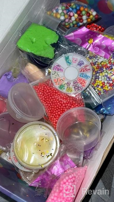 img 1 attached to DIY Slime Making Kit For Kids Age 5+ - 126 Pcs Ultimate Fluffy Slime Supplies With 28 Crystal Slimes, 2 Glow In The Dark Powders & 48 Glitter Jars - Birthday Gift Idea review by Brian Warmack