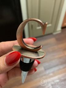 img 8 attached to Bronze Reusable Wine Stopper With Stainless Steel Letter A - Perfect Funny Gift For Wine Lovers