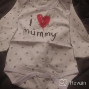 img 4 attached to Organic Cotton Long Sleeve Footed Romper For Newborns - "I Love Mommy And Daddy" Jumpsuit