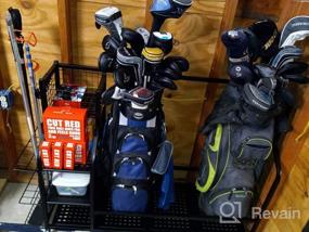 img 5 attached to 🏌️ Майзинглоджик 3 Органайзер для хранения гольф-сумок: Идеальный стеллаж для гольф-оборудования и аксессуаров с замком и колесами для 3 полноразмерных гольф-сумок.