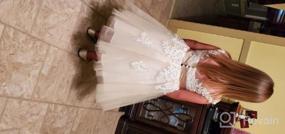 img 8 attached to 🏻 PLUVIOPHILY Miama Champagne Lace Tulle Wedding Flower Girl Dress: Perfect Junior Bridesmaid Attire