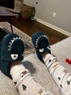 img 1 attached to Cozy Dinosaur House Slippers For Kids - Warm Fur Lined Indoor Shoes By JACKSHIBO review by David Merculief