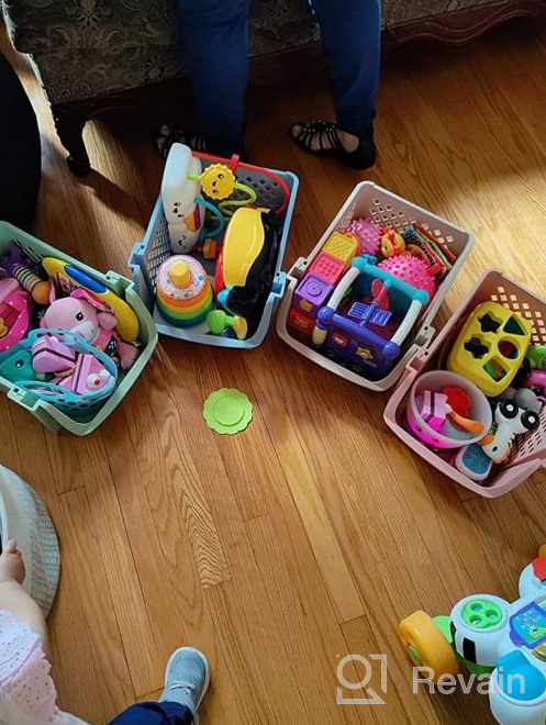 img 1 attached to Organize Your Pantry And Bathroom With Skywin'S 4-Pack Plastic Stackable Storage Bins In Multi-Colored review by Brian Evans