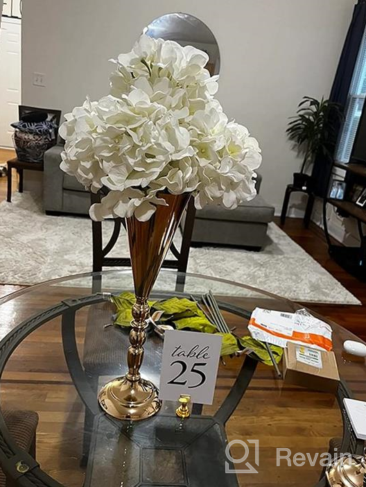 img 1 attached to 10 Pcs Gold Metal Tabletop Vase - 16.5In Decorative Centerpiece For Wedding, Anniversary, Party & Home Decoration review by Art Clark