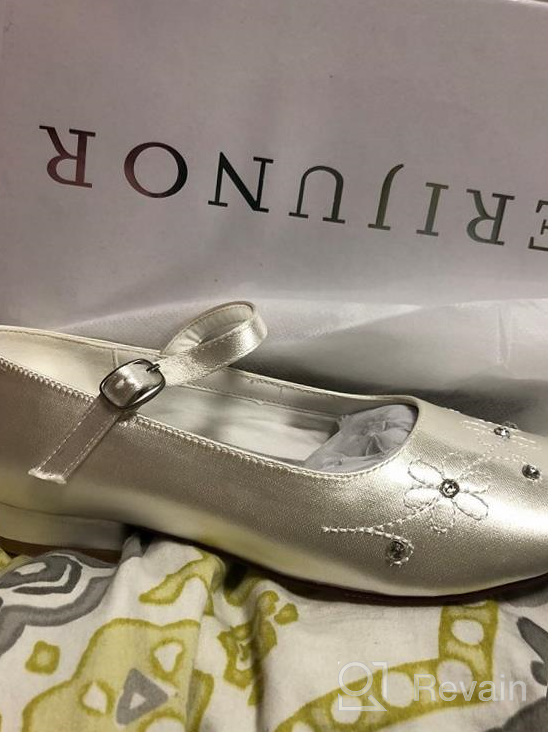 img 1 attached to Comfortable Dyeable Satin Communion Shoes For Flower Girls - ERIJUNOR White Children'S Shoes With Lovely Floral Design review by Sourn Debremarkos