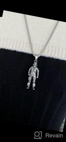 img 6 attached to 🚀 Personalized 3D Goth Stainless Steel Astronaut Pendant Necklace with Spaceman Design - AsAlways, 22" + 2" Chain