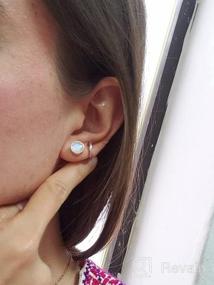 img 2 attached to 💎 Sterling Silver Rainbow Moonstone Earrings for Girls - SilverStarJewel Jewelry