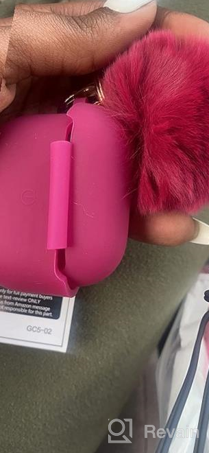 img 1 attached to AirPods 3 Case Cover 2021 Version Soft Silicone Fur Ball Keychain Women Shockproof Protective Visible Front LED Light Pink review by Kevin Brianne