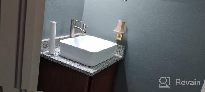 img 1 attached to Rectangular Vessel Sink And Brushed Nickel Faucet Combo - KES Bathroom Above Counter Sink With Matching Metal Pop Up Drain, 19"×14.6", BVS110-C2 review by Bob Maldonado