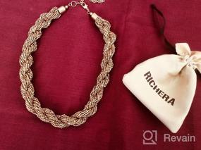 img 5 attached to 💎 RICHERA Handmade Metal braiding Statement Necklace for Women and Girls - Enhancing All Outfits with Beautiful Jewelry