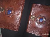 img 1 attached to Blue Stone Embossed Leather Journal: 120 Pages Of Unlined Luxury With Clasp - Brown Edition review by Sarah Liggons