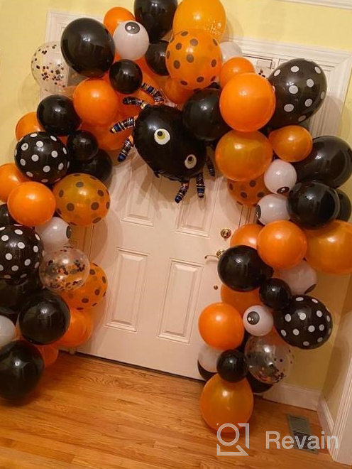 img 1 attached to Halloween Balloon Arch Garland Kit - 119 Pack Black Orange Confetti Balloons With Mylar Spider Balloon For Kids Theme Party Decorations Background Classroom Supplies. review by Adam Boudreau