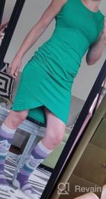 img 5 attached to Женское повседневное платье-футболка без рукавов Missufe с рюшами и рюшами, облегающее платье-футболка неправильной формы