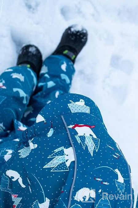 img 1 attached to Waterproof Cozy-Dry Rain/Snow Pants for 💧 Kids by JAN & JUL, with Fleece Lining review by Montrell Copeland