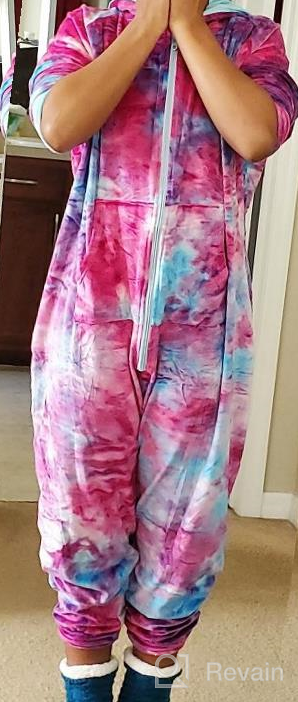 img 1 attached to Get Cozy In Style: Lifeye'S Tie Dye Jumpsuit Pajamas With Hoodie For Women And Men review by Jessica Payne