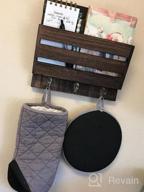 img 1 attached to Rustic Brown Mail Sorter And Key Holder Organizer With Shelf, 1-Slot Compartment, And 3 Key Hooks - LIANTRAL review by Amber Leigh