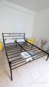 img 7 attached to VECELO Twin Metal Platform Bed Frame With Headboard & Footboard: Sturdy, Easy-To-Assemble Mattress Foundation For Firm Support In Sleek Black Finish