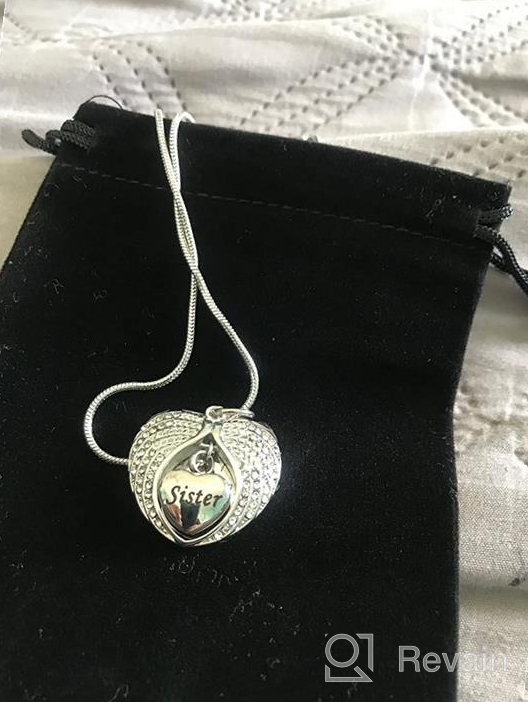 img 1 attached to Norya God embraces you with sparkling Angel Wing Diamond Cremation Jewelry Keepsake Memorial Urn Necklace review by Dan Weeman
