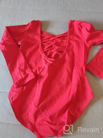 img 7 attached to MOLLDAN Crisscross Sleeve Leotards 2QT5028, Size 20 for Girls' Active Wear