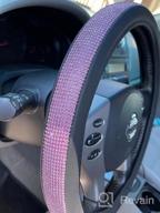 img 1 attached to BDK Diamond Leather Steering Wheel Cover With 9 Rows Crystal Rhinestones And Glitter, Fits Wheels 14.5 - 15 Inch For Women/Girls In Gold review by Maurice Arnold
