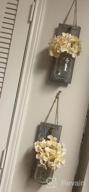 img 1 attached to Rustic Mason Jar Wall Sconces With LED Fairy Lights And Flowers - Set Of 2 - Decorative Farmhouse Home Décor With 6-Hour Timer review by Ryan Carter