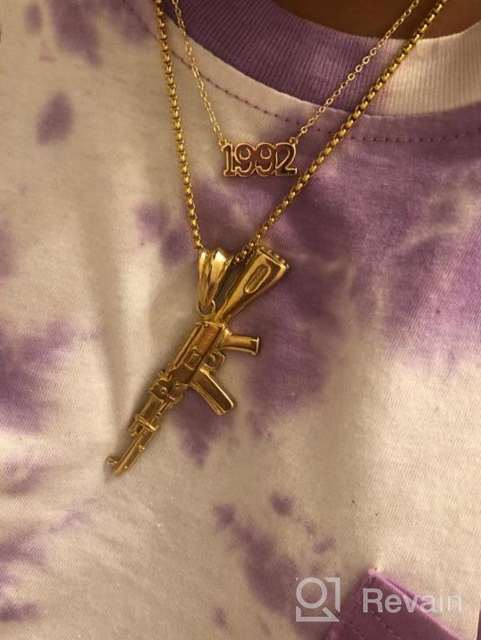 img 1 attached to 🔫 Heavstjer Hip Hop Stainless Steel AK-47 Gun Pendant Necklace: 22inches Link Chain - A Stylish and Edgy Accessory! review by Bill Lacy