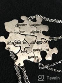 img 7 attached to Stylish Lux Accessories Burnish Gold Always Together Puzzle Best Friends BFF Necklace - A Perfect Keepsake